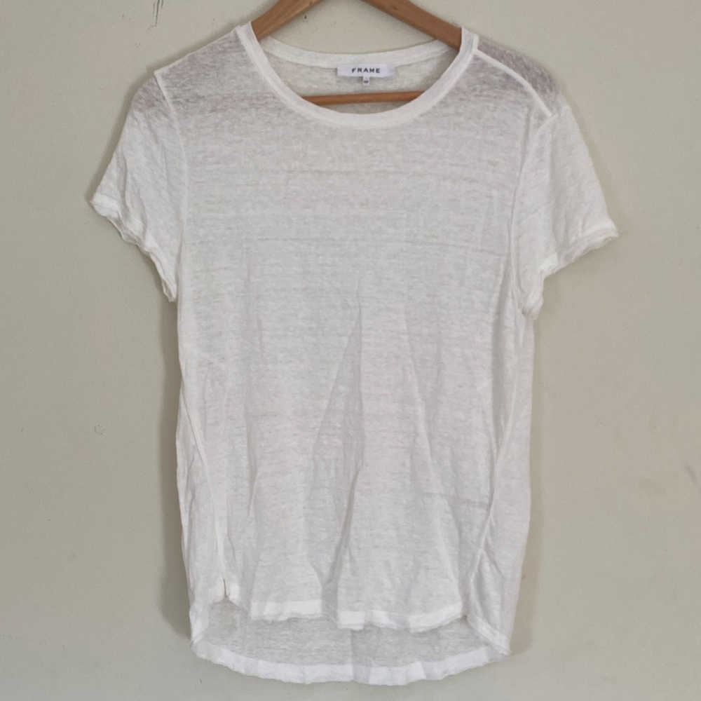 Frame Denim White Short Sleeve Tee